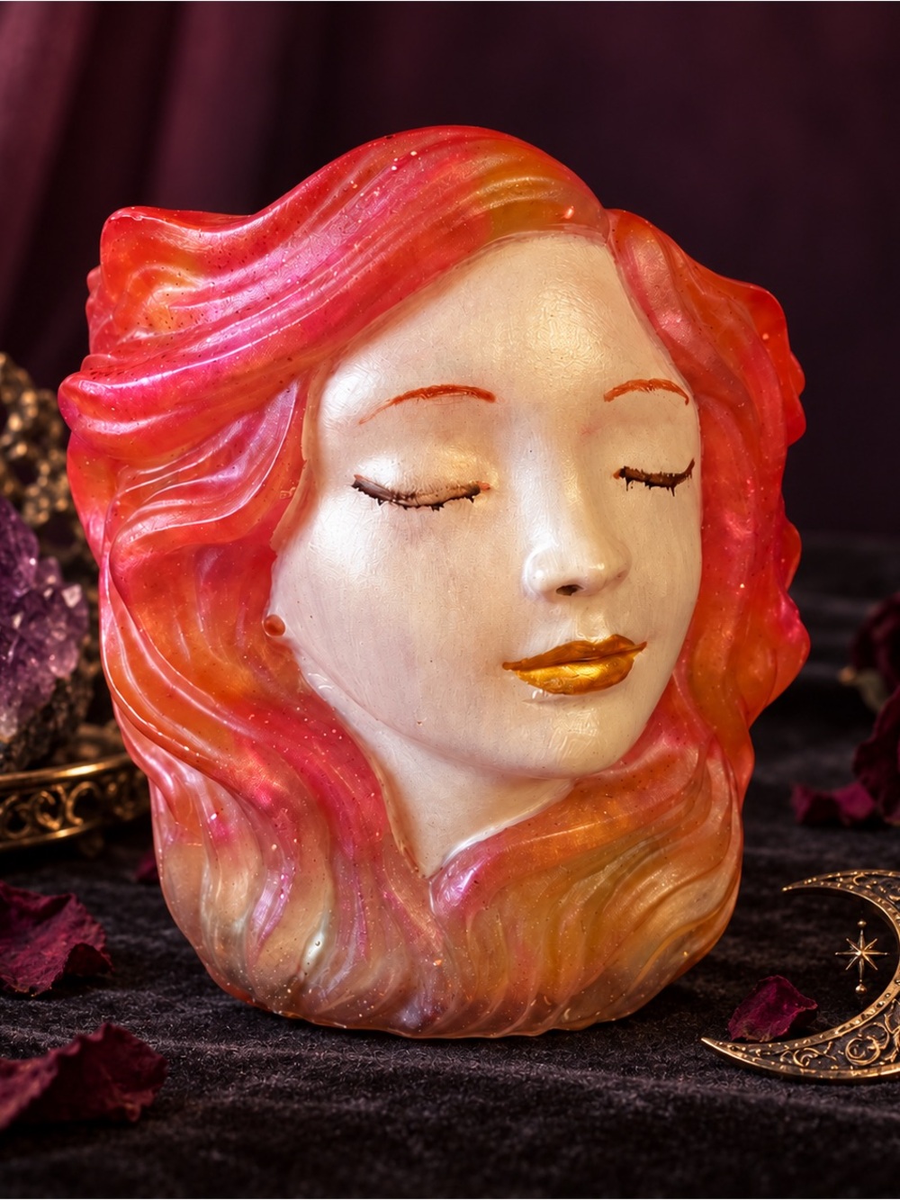 Ember Goddess Handmade mini Resin Planter | Pink & Gold